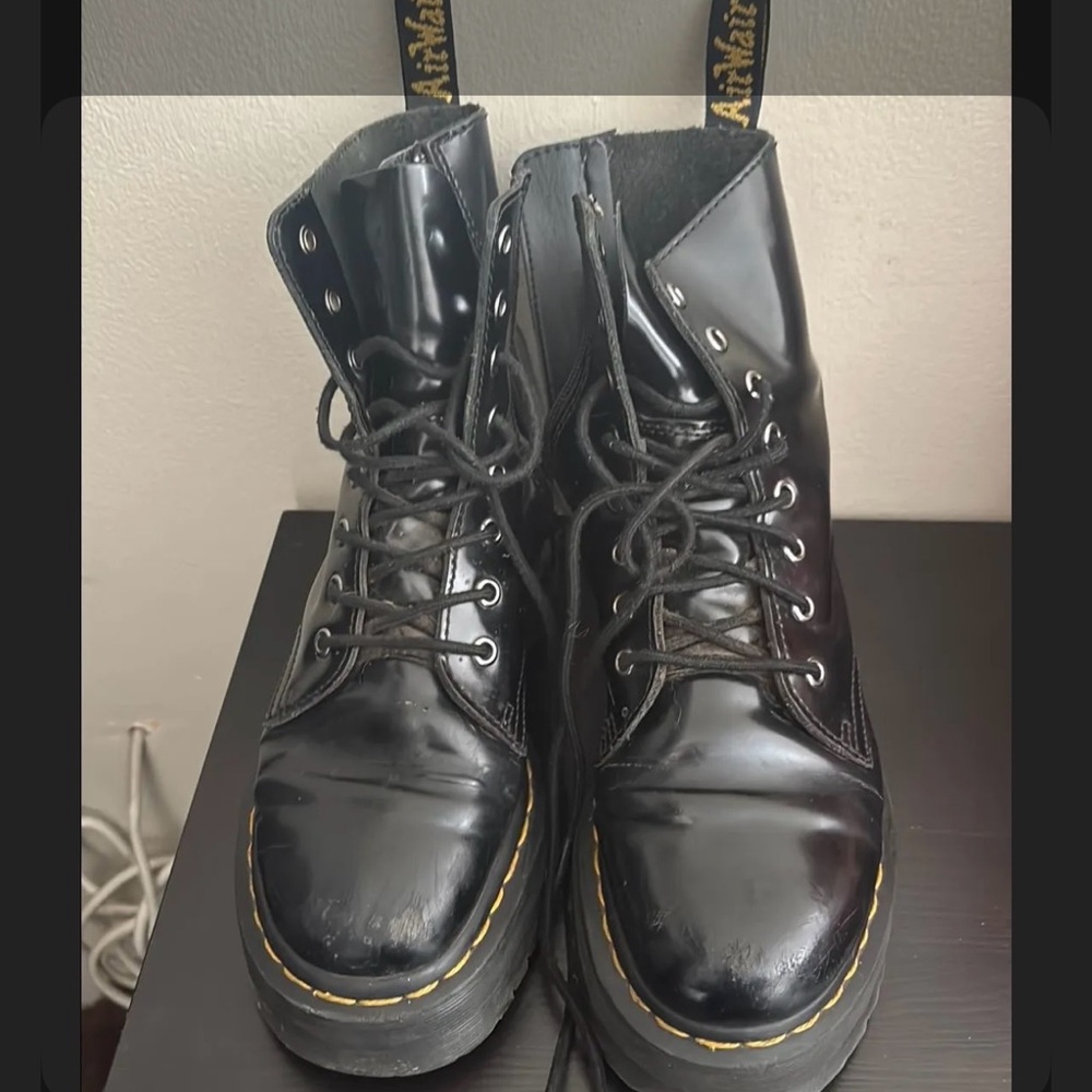 Dr. Martens Shiny Black Lace-Up Boots